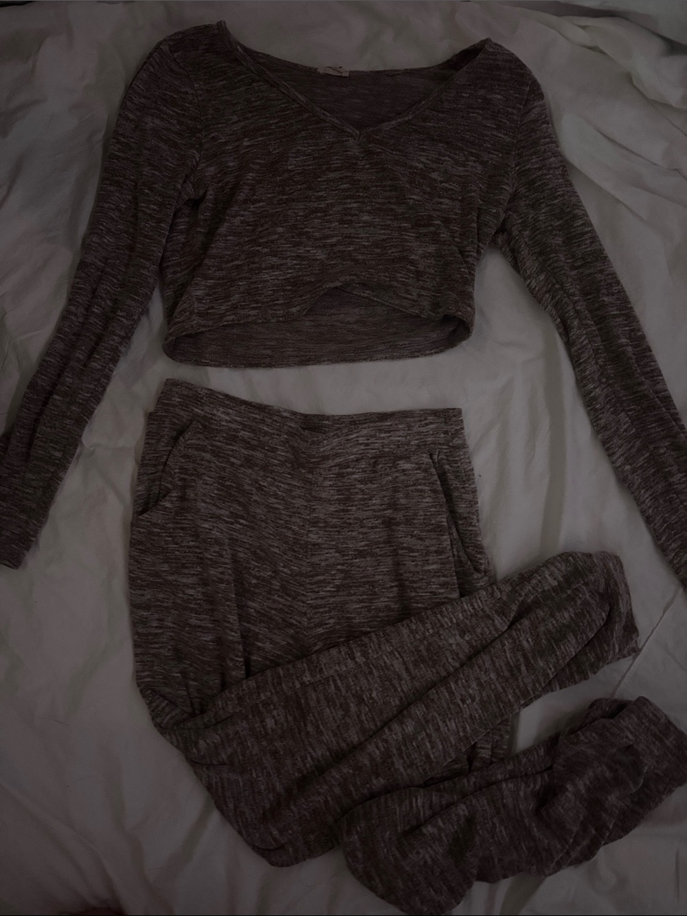 2-Piece Knit Lounge Set - Heathered Charcoal